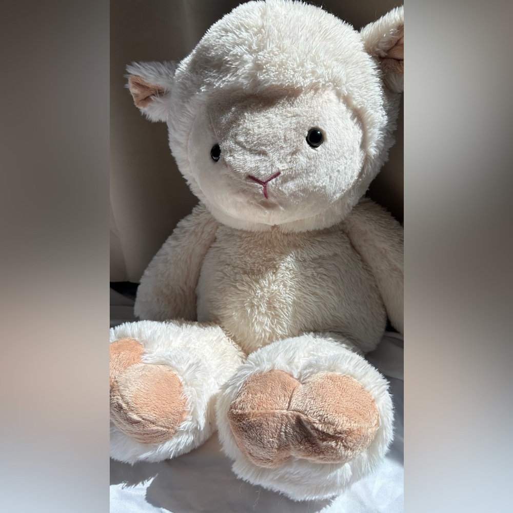Charming Cream Plush Lamb Toy